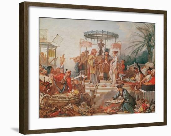 A Chinese Marriage, Study for a Tapestry Cartoon, C.1742-Francois Boucher-Framed Giclee Print
