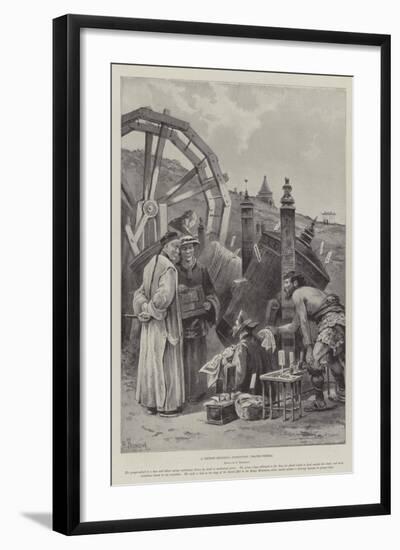 A Chinese Religious Institution, Prayer-Wheels-Paul Frenzeny-Framed Giclee Print
