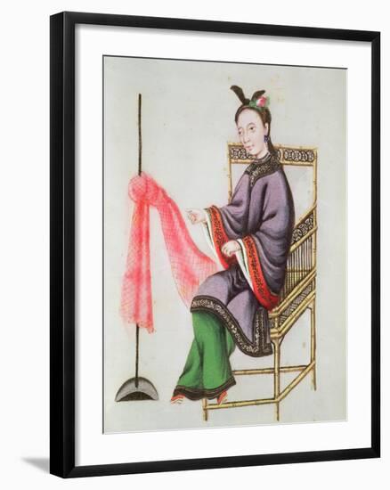 A Chinese Woman Making a Fishing Net, Qianlong Period (1736-96)-Leonetto Cappiello-Framed Giclee Print