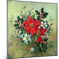 A Christmas Arrangement with Holly, Mistletoe and Other Winter Flowers-Albert Williams-Mounted Giclee Print