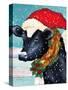 A Christmas Cow-Laurie Korsgaden-Stretched Canvas