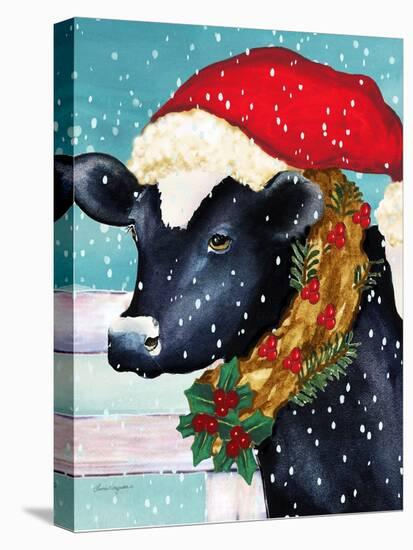 A Christmas Cow-Laurie Korsgaden-Stretched Canvas