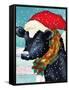 A Christmas Cow-Laurie Korsgaden-Framed Stretched Canvas