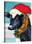 A Christmas Cow-Laurie Korsgaden-Stretched Canvas