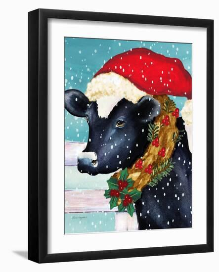 A Christmas Cow-Laurie Korsgaden-Framed Giclee Print