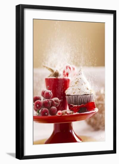 A Christmas Cupcakes in an Icing Sugar Snowstorm-Rogério Voltan-Framed Photographic Print