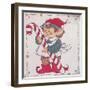 A Christmas Elf Holding a Candy Cane-Beverly Johnston-Framed Giclee Print