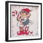 A Christmas Elf Holding a Candy Cane-Beverly Johnston-Framed Giclee Print