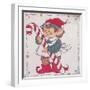 A Christmas Elf Holding a Candy Cane-Beverly Johnston-Framed Giclee Print