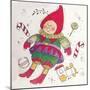 A Christmas Elf with Toys and Candy-Beverly Johnston-Mounted Giclee Print