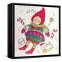 A Christmas Elf with Toys and Candy-Beverly Johnston-Framed Stretched Canvas