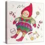 A Christmas Elf with Toys and Candy-Beverly Johnston-Stretched Canvas