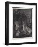 A Christmas Fireside-William Heysham Overend-Framed Giclee Print