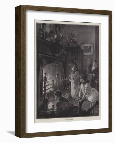 A Christmas Fireside-William Heysham Overend-Framed Giclee Print