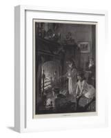 A Christmas Fireside-William Heysham Overend-Framed Giclee Print