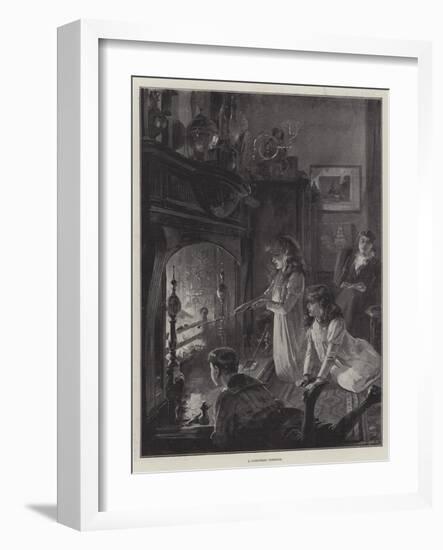 A Christmas Fireside-William Heysham Overend-Framed Giclee Print