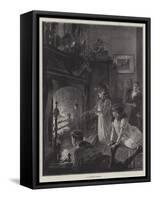 A Christmas Fireside-William Heysham Overend-Framed Stretched Canvas