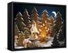 A Christmas Forest Scene with Father Christmas-null-Framed Stretched Canvas