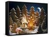 A Christmas Forest Scene with Father Christmas-null-Framed Stretched Canvas
