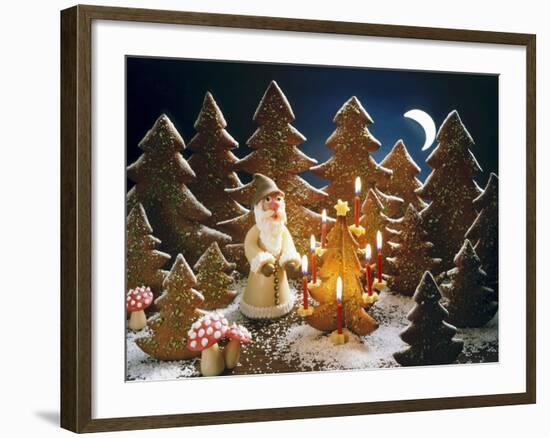 A Christmas Forest Scene with Father Christmas-null-Framed Photographic Print