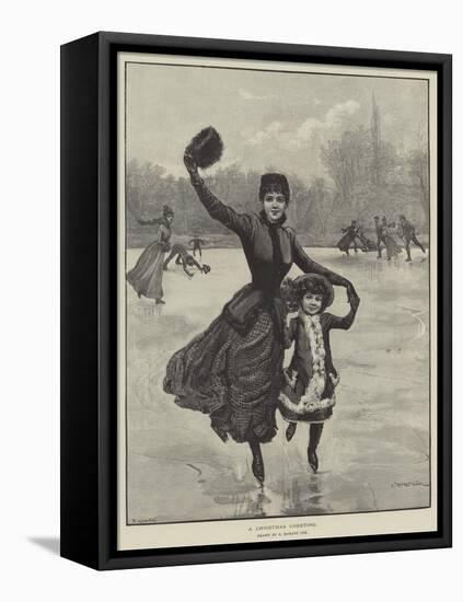 A Christmas Greeting-Edward Morant Cox-Framed Stretched Canvas