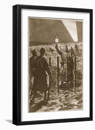 A Christmas Incident in the Trenches in the West (Litho)-Frederic Villiers-Framed Giclee Print