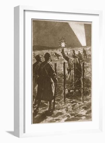 A Christmas Incident in the Trenches in the West (Litho)-Frederic Villiers-Framed Giclee Print