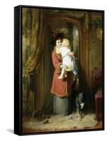 A Christmas Kiss-George Bernard O'neill-Framed Stretched Canvas