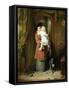 A Christmas Kiss-George Bernard O'neill-Framed Stretched Canvas