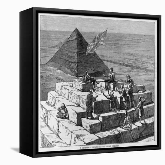 A Christmas Lunch on the Great Pyramid.-null-Framed Stretched Canvas