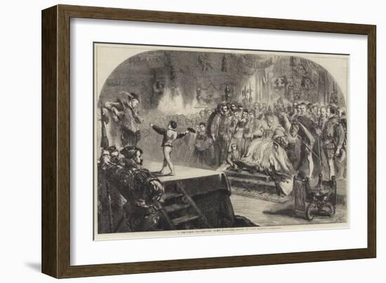 A Christmas Play before Queen Elizabeth-Sir John Gilbert-Framed Giclee Print