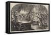 A Christmas Play before Queen Elizabeth-Sir John Gilbert-Framed Stretched Canvas