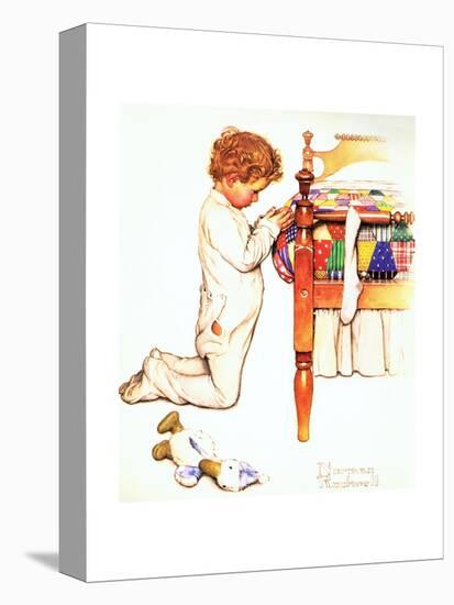 A Christmas Prayer-Norman Rockwell-Stretched Canvas