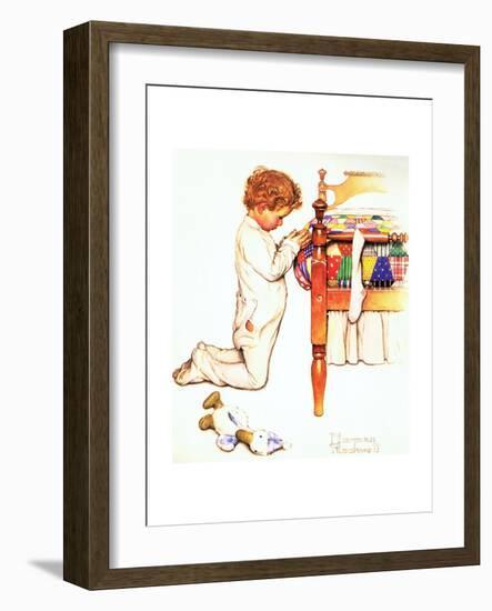 A Christmas Prayer-Norman Rockwell-Framed Giclee Print