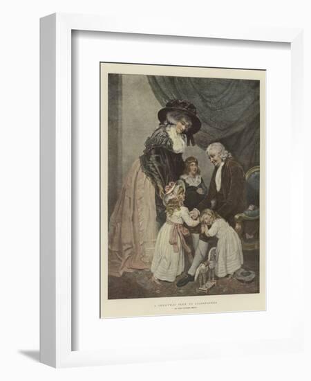 A Christmas Visit to Grandfather-John Raphael Smith-Framed Giclee Print