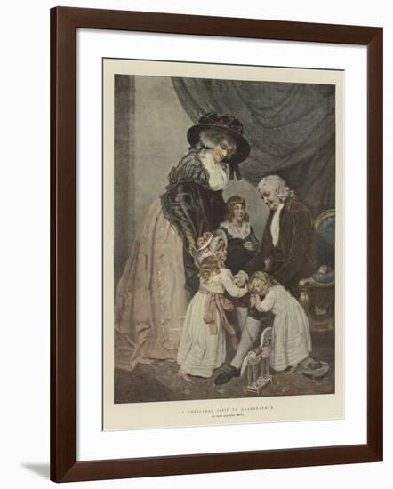 A Christmas Visit to Grandfather-John Raphael Smith-Framed Giclee Print