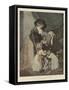 A Christmas Visit to Grandfather-John Raphael Smith-Framed Stretched Canvas