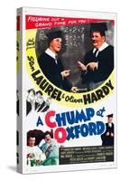 A Chump at Oxford, Stan Laurel, Oliver Hardy on poster art, 1940-null-Stretched Canvas