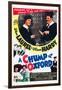 A Chump at Oxford, Stan Laurel, Oliver Hardy on poster art, 1940-null-Framed Art Print