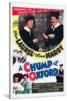 A Chump at Oxford, Stan Laurel, Oliver Hardy on poster art, 1940-null-Stretched Canvas