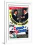 A Chump at Oxford, Stan Laurel, Oliver Hardy on poster art, 1940-null-Framed Art Print
