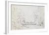 A Church and Cottage, C.1829-John Constable-Framed Giclee Print