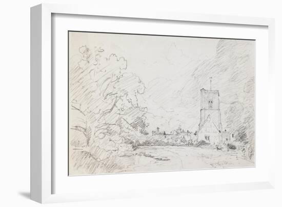 A Church and Cottage, C.1829-John Constable-Framed Giclee Print