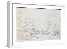 A Church and Cottage, C.1829-John Constable-Framed Giclee Print