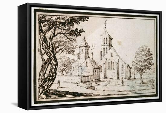 A Church in Lorraine and a Neighbouring Building-Jacques Callot-Framed Stretched Canvas