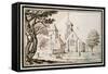 A Church in Lorraine and a Neighbouring Building-Jacques Callot-Framed Stretched Canvas