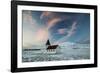 A church in the winter in western Iceland at sunset.-Alex Saberi-Framed Photographic Print