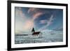 A church in the winter in western Iceland at sunset.-Alex Saberi-Framed Photographic Print