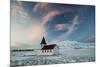 A church in the winter in western Iceland at sunset.-Alex Saberi-Mounted Photographic Print