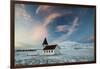 A church in the winter in western Iceland at sunset.-Alex Saberi-Framed Photographic Print